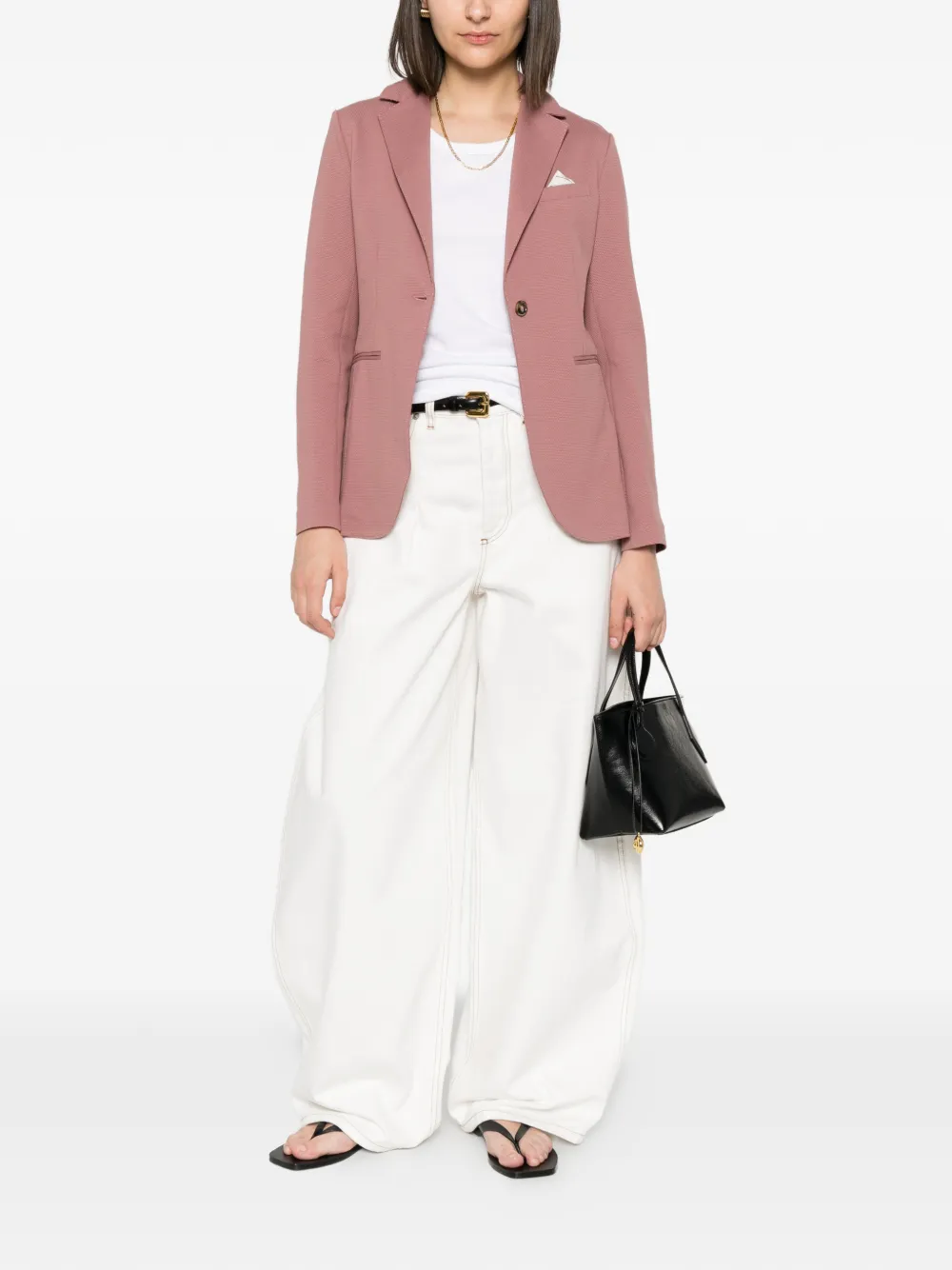 Circolo 1901 Blazer met enkele rij knopen en textuur Roze