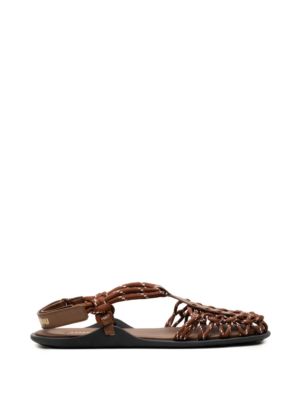 Miu Miu rope-detail flat sandals - Brown