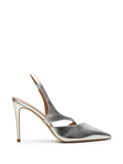 CHUCKIES metallic-finish slingback pumps