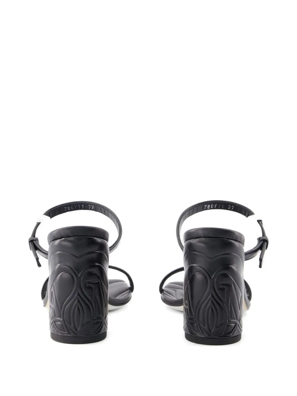 Alexander McQueen embossed heeled sandals Zwart