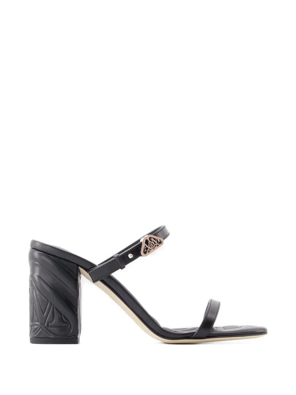 Alexander McQueen embossed heeled sandals Zwart