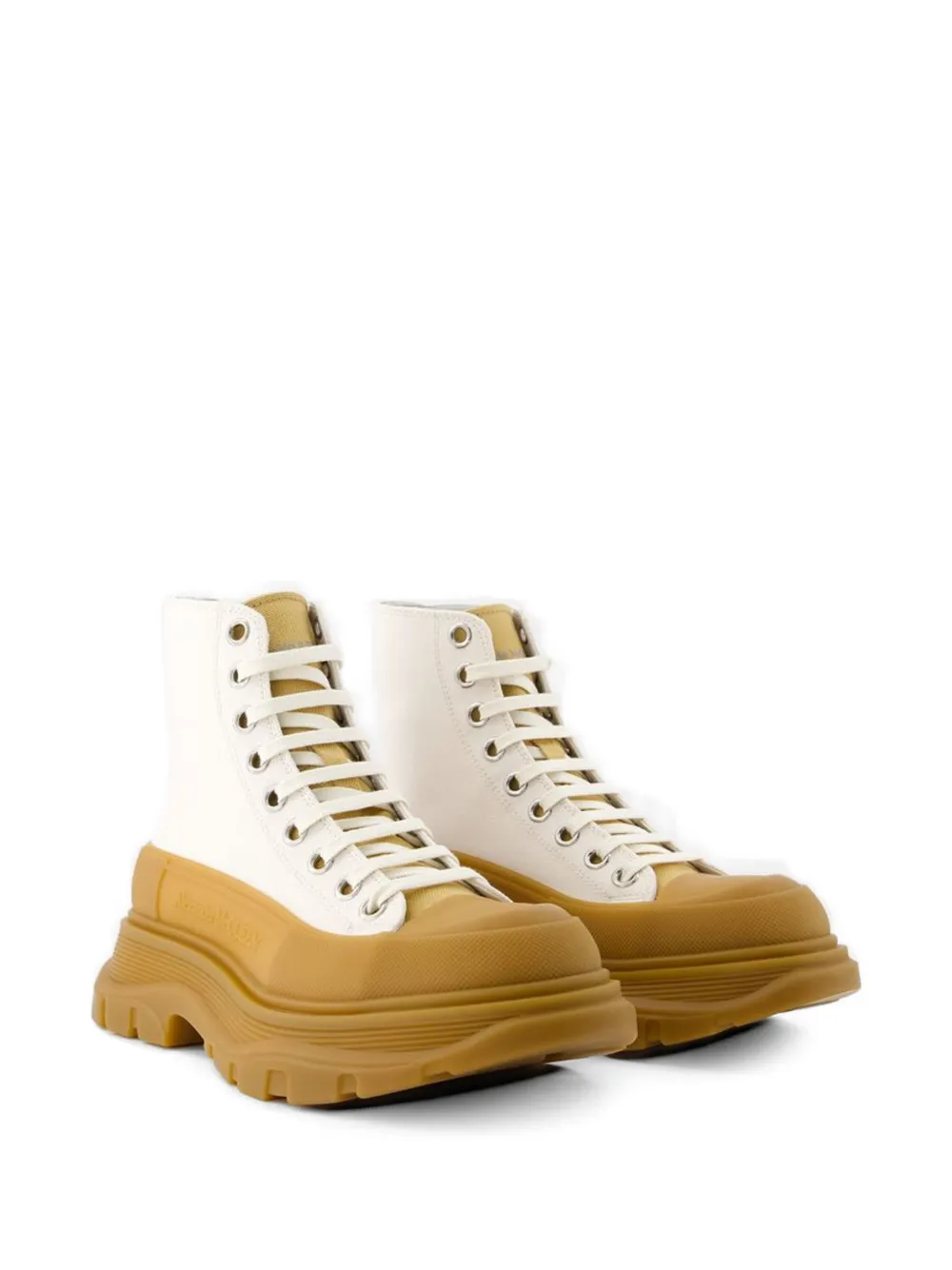 Alexander McQueen tread ankle boots Beige