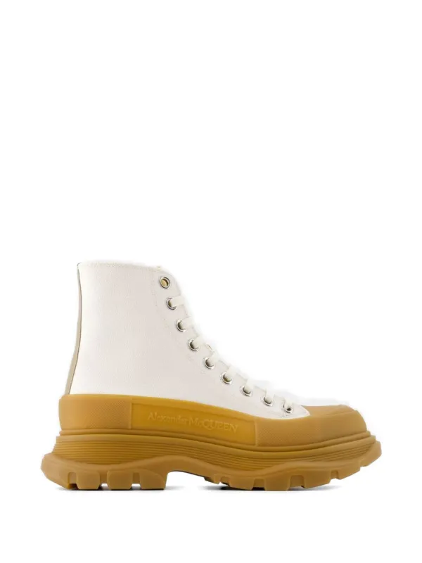 Alexander McQueen Tread Ankle Boots in Neutrals
