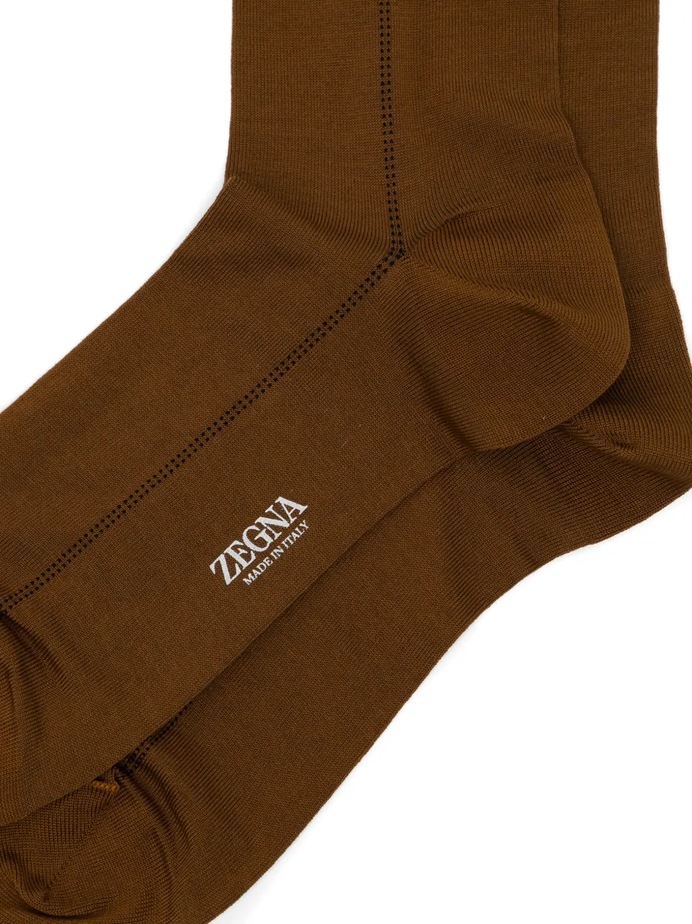 Zegna Sokken met geribbelde afwerking Bruin