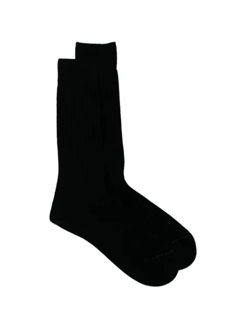 Zegna Par de meias cano médio canelada