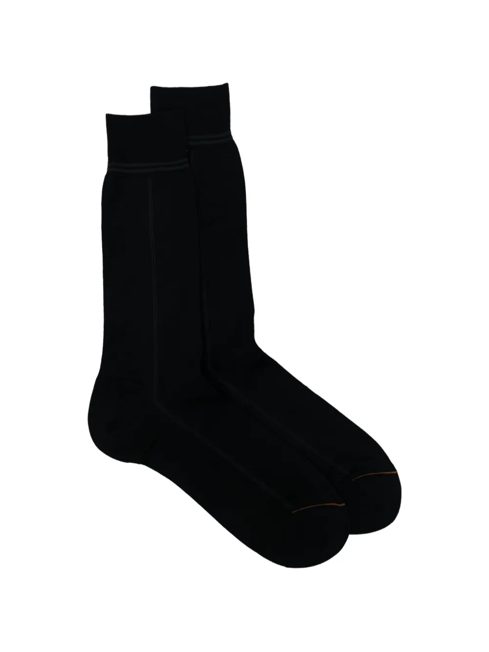 Zegna ribbed-knit striped-trim socks - Nero
