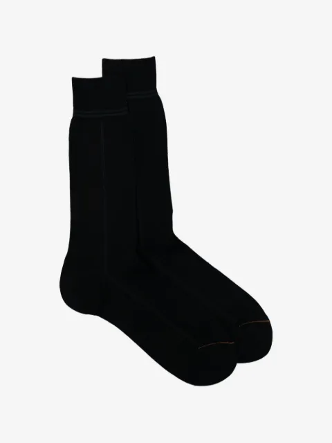 Zegna ribbed-knit striped-trim socks