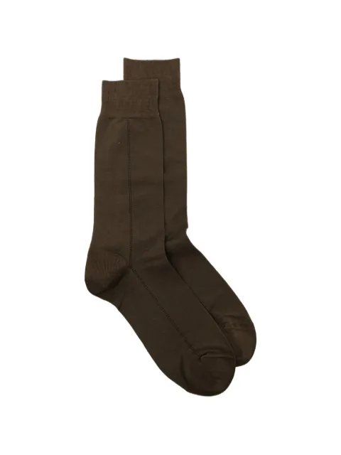 Zegna tonal-stitching socks 