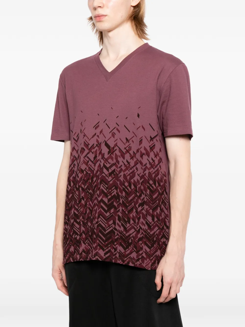 Zegna T-shirt met V-hals Paars