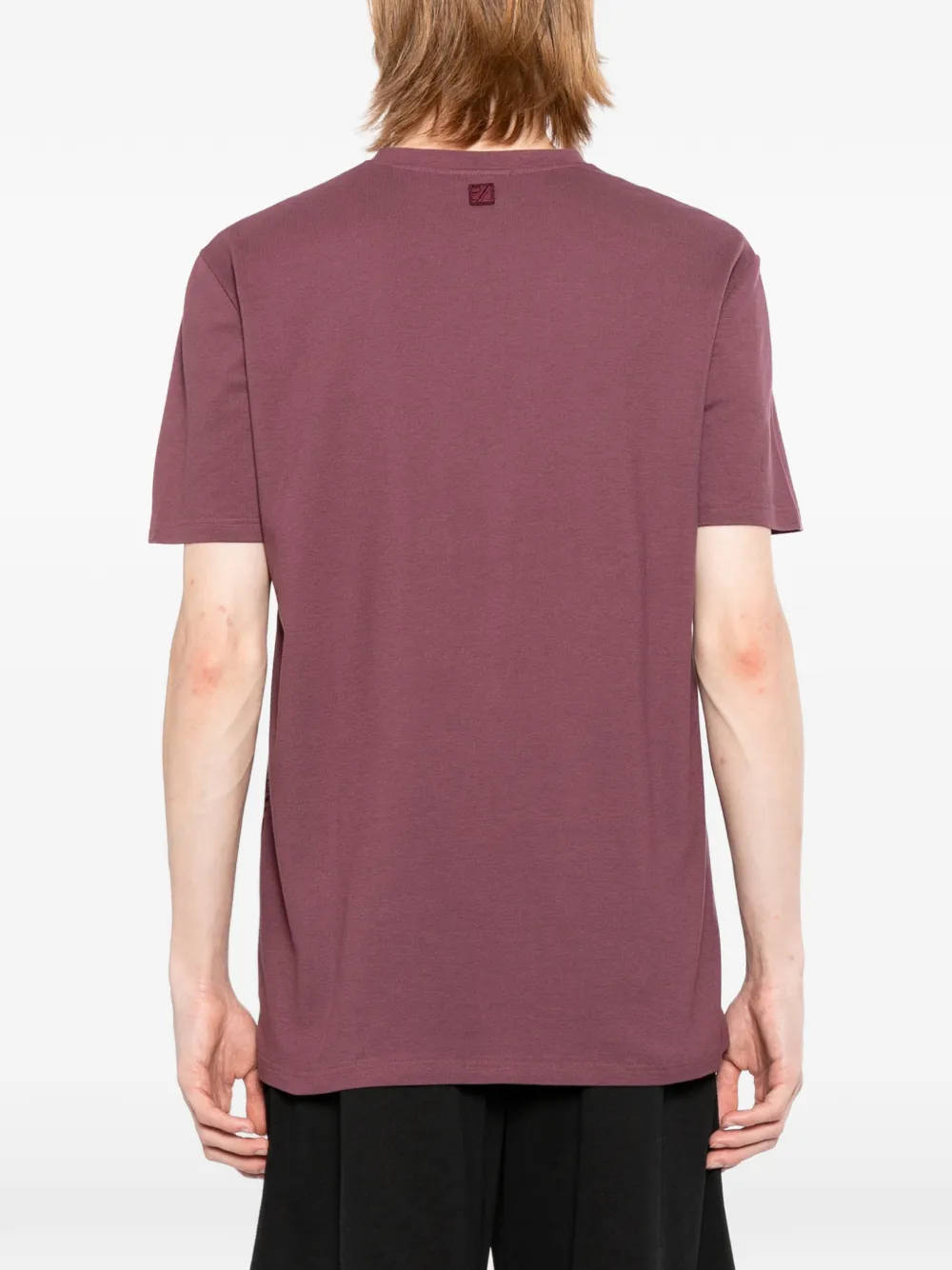 Zegna T-shirt met V-hals Paars