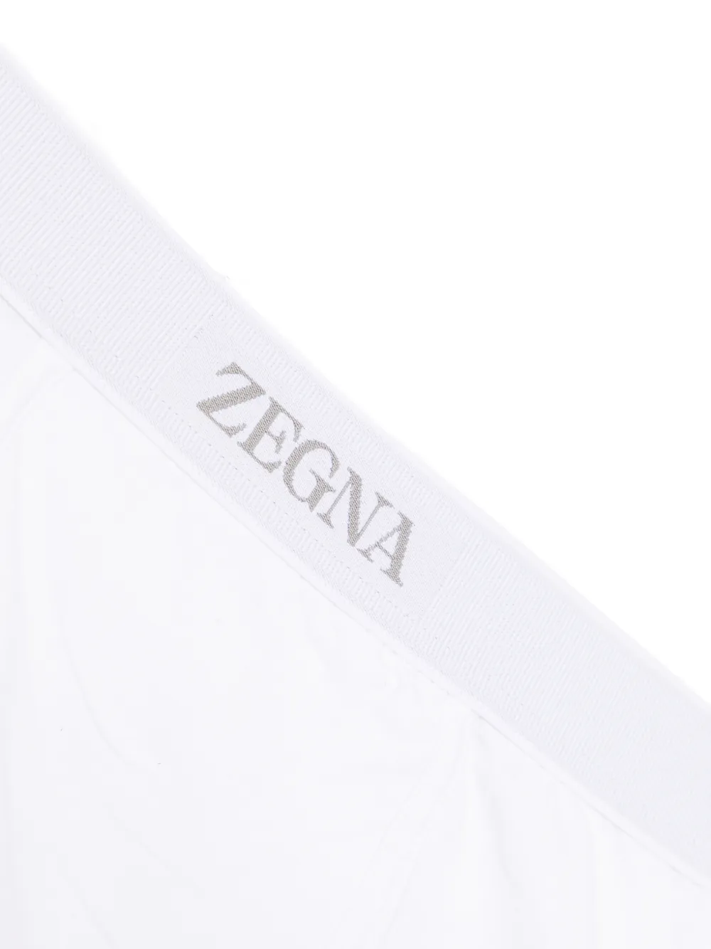  Zegna Slip De Bain à Bande Logo - Blanc 