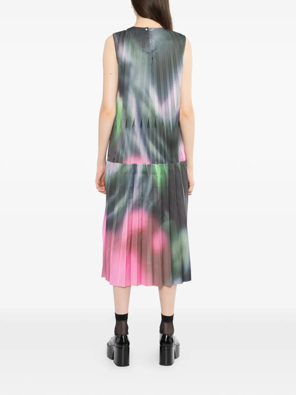JNBY Geplooide jurk met grafische print Groen