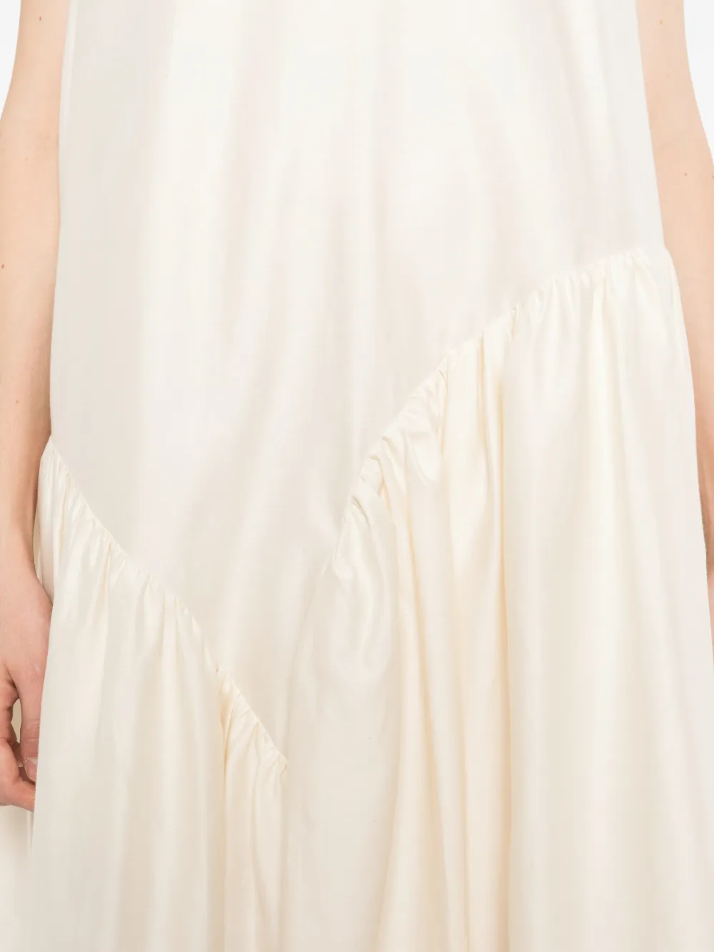 JNBY Asymmetrische gesmockte blousejurk Beige