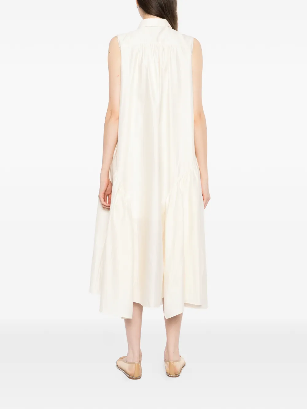 JNBY Asymmetrische gesmockte blousejurk Beige