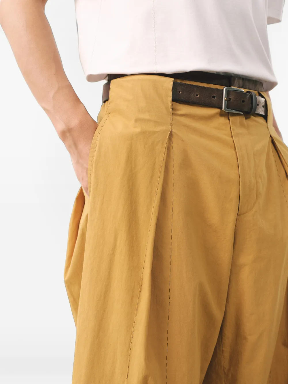 CROQUIS Broek met geplooide details Oranje