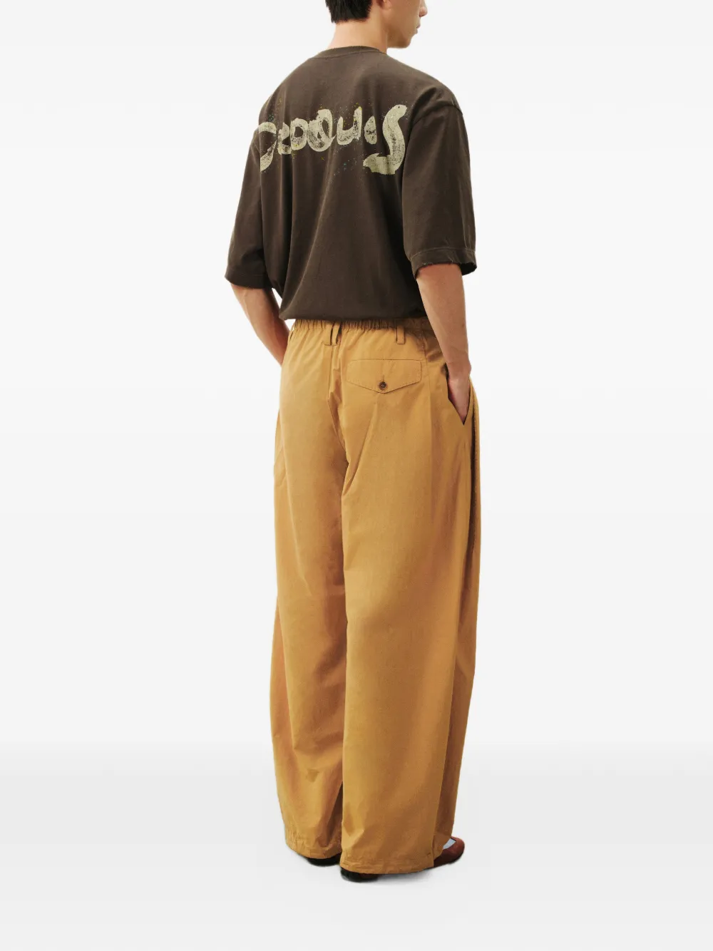 CROQUIS Broek met geplooide details Oranje