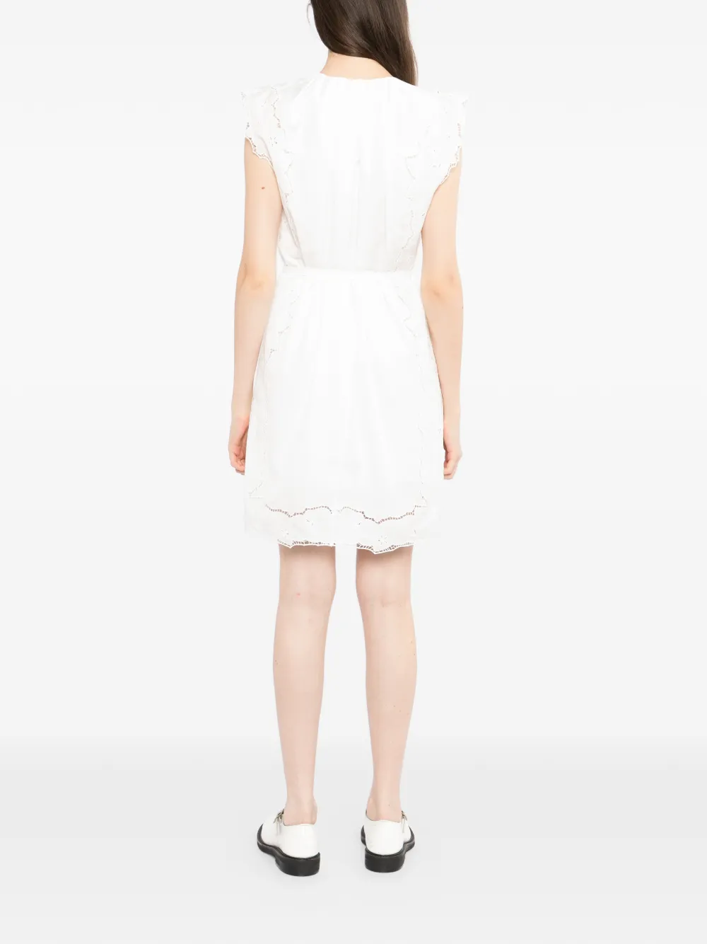 LESS Mouwloze blousejurk met uitgesneden details Wit