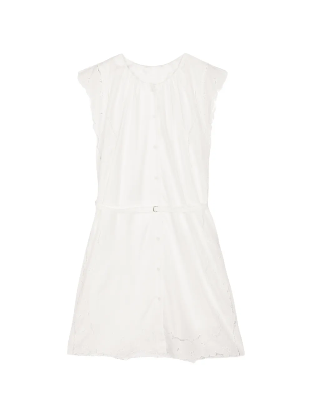 LESS Mouwloze blousejurk met uitgesneden details Wit