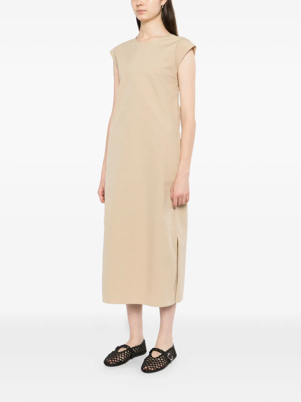 LESS Jurk met ronde hals Beige