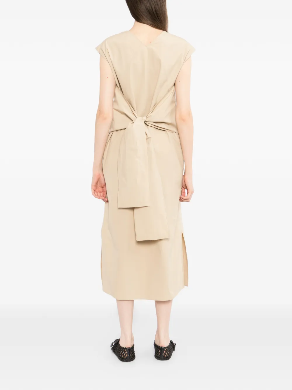 LESS Jurk met ronde hals Beige