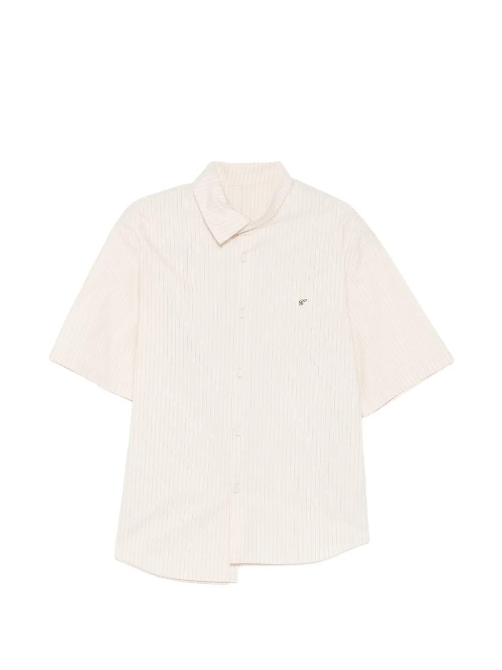 CROQUIS Camicia gessata con logo - Toni neutri
