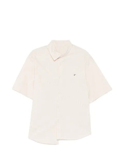 CROQUIS embroidered logo pinstripe shirt