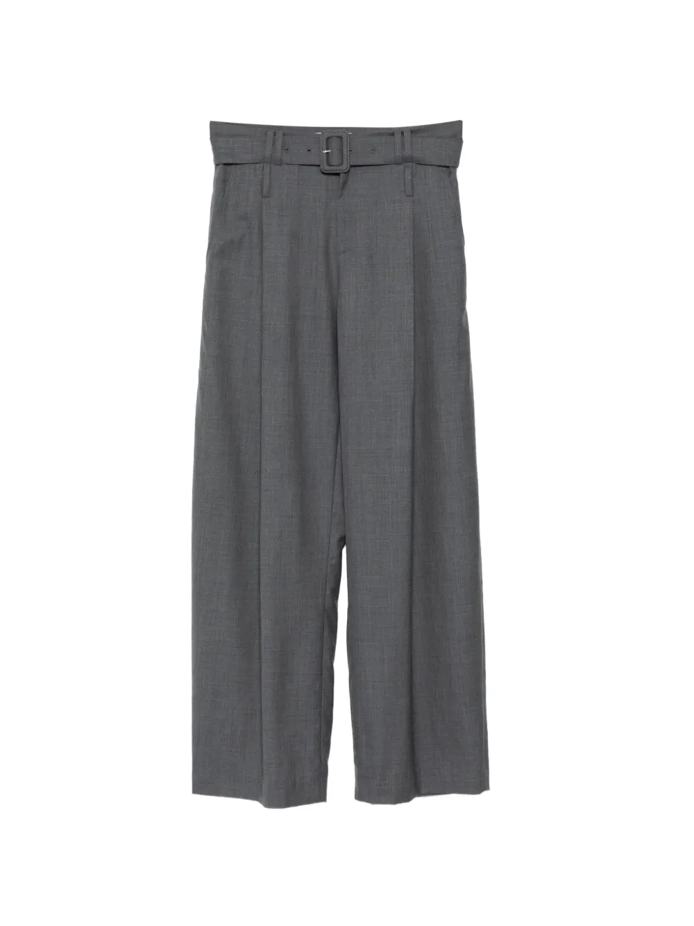 LESS Wide-Leg-Hose mit Gürtel - Grau