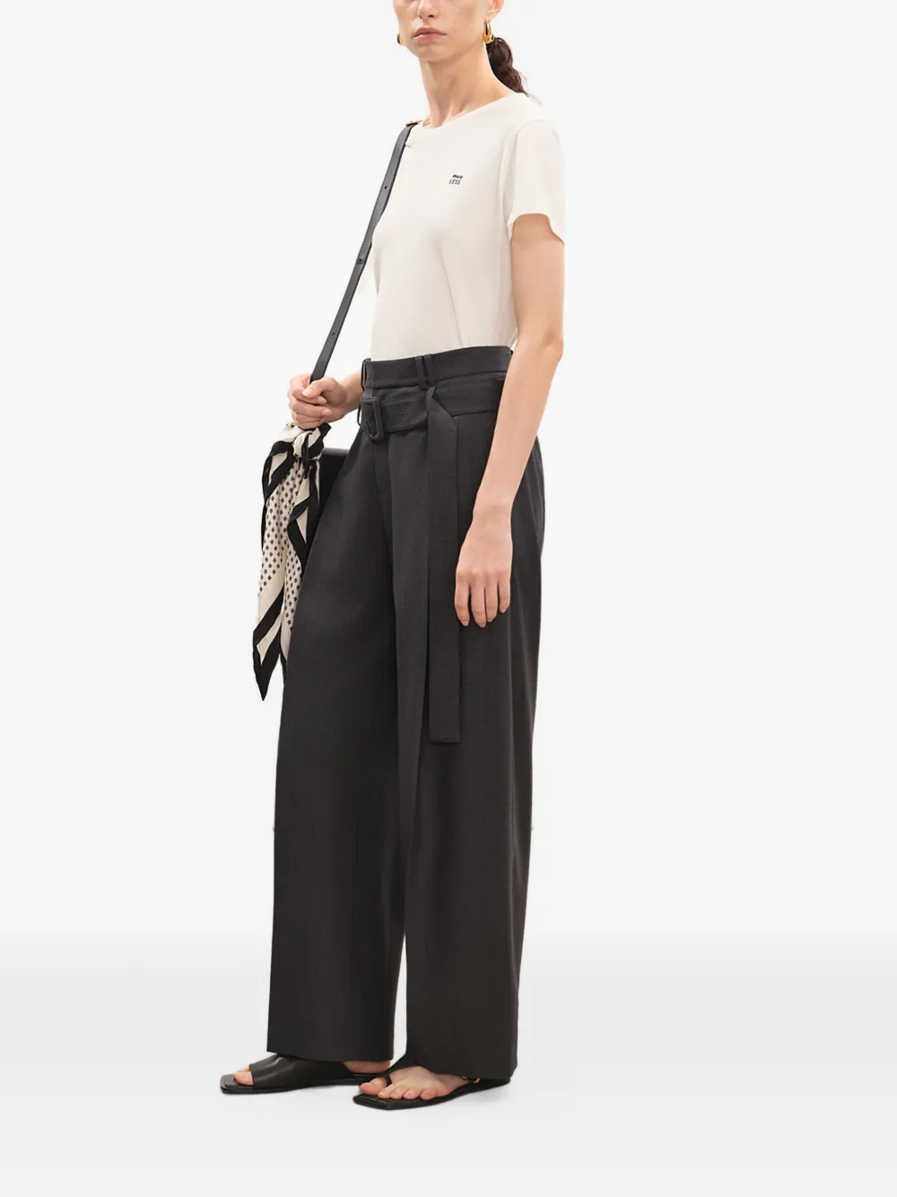 LESS Broek met wijde pijpen Grijs