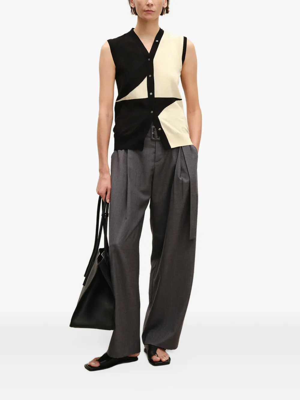 LESS Broek met wijde pijpen Grijs