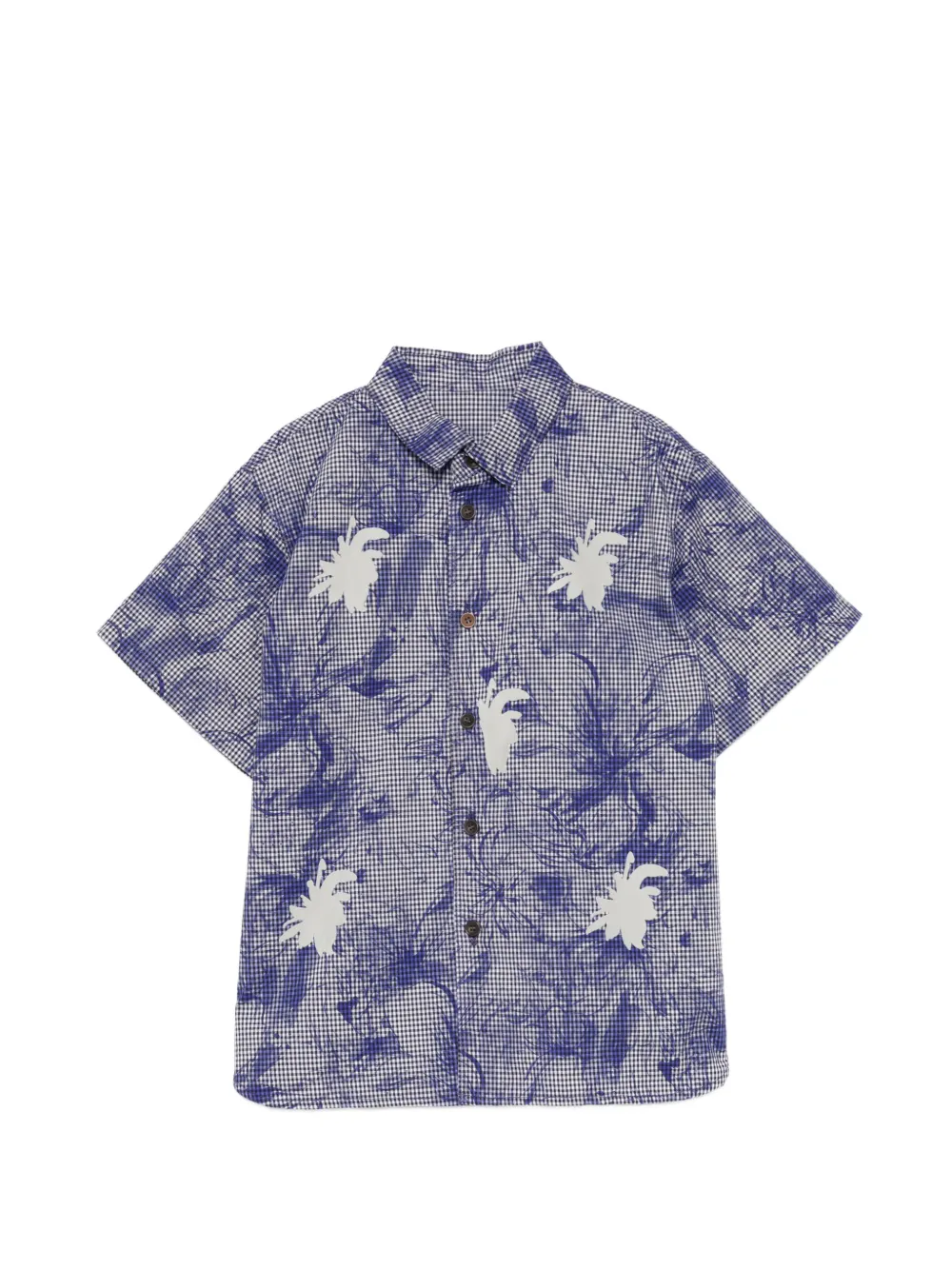 jnby by JNBY Hemd mit beflocktem Blumenprint - Blau