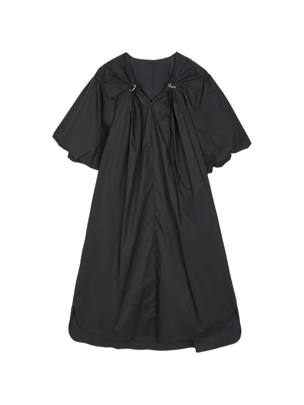 JNBY Abito con scollo a V e maniche a palloncino - Nero