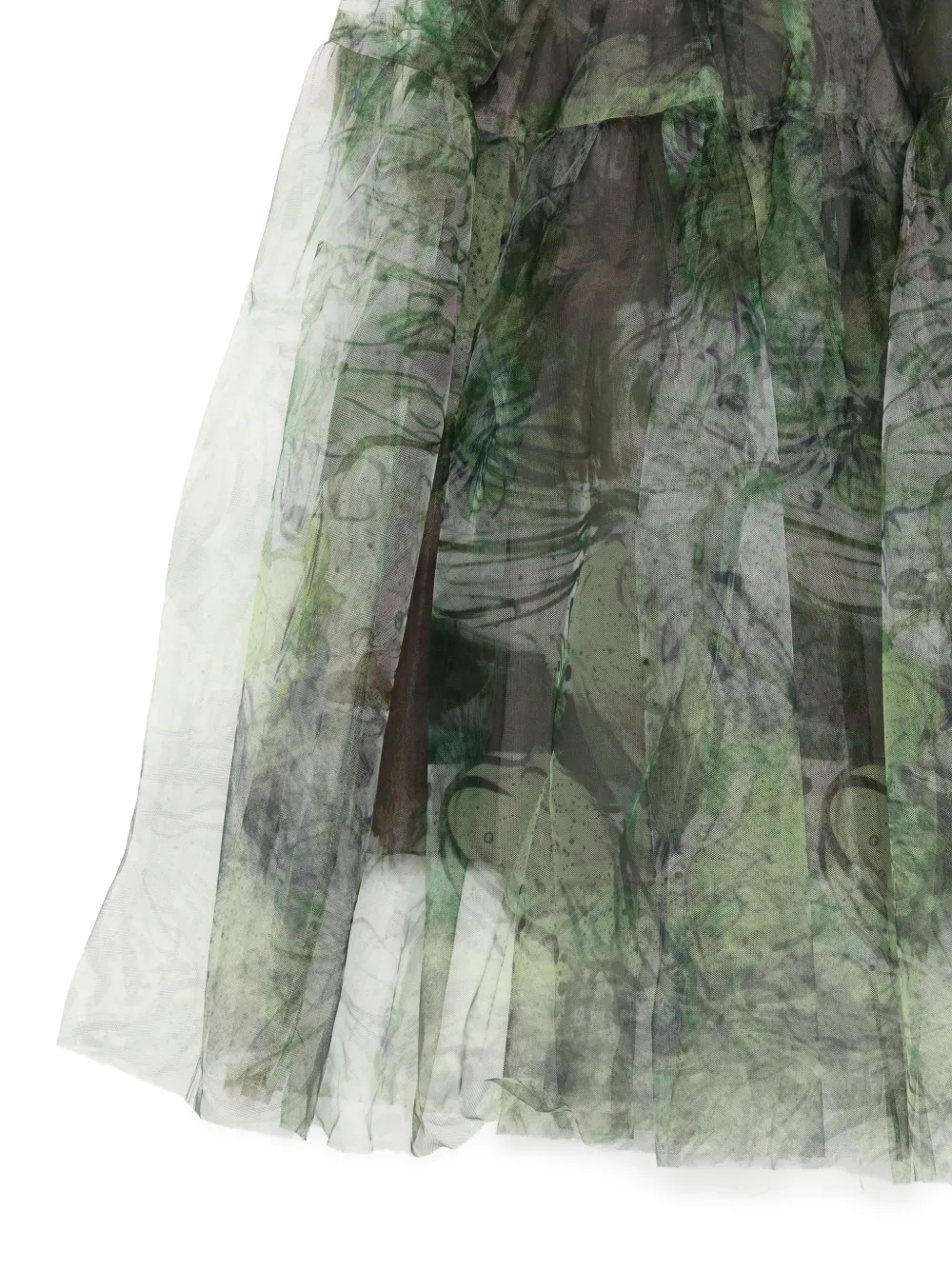 jnby by JNBY abstracte prints gelaagde tulen jurk Groen