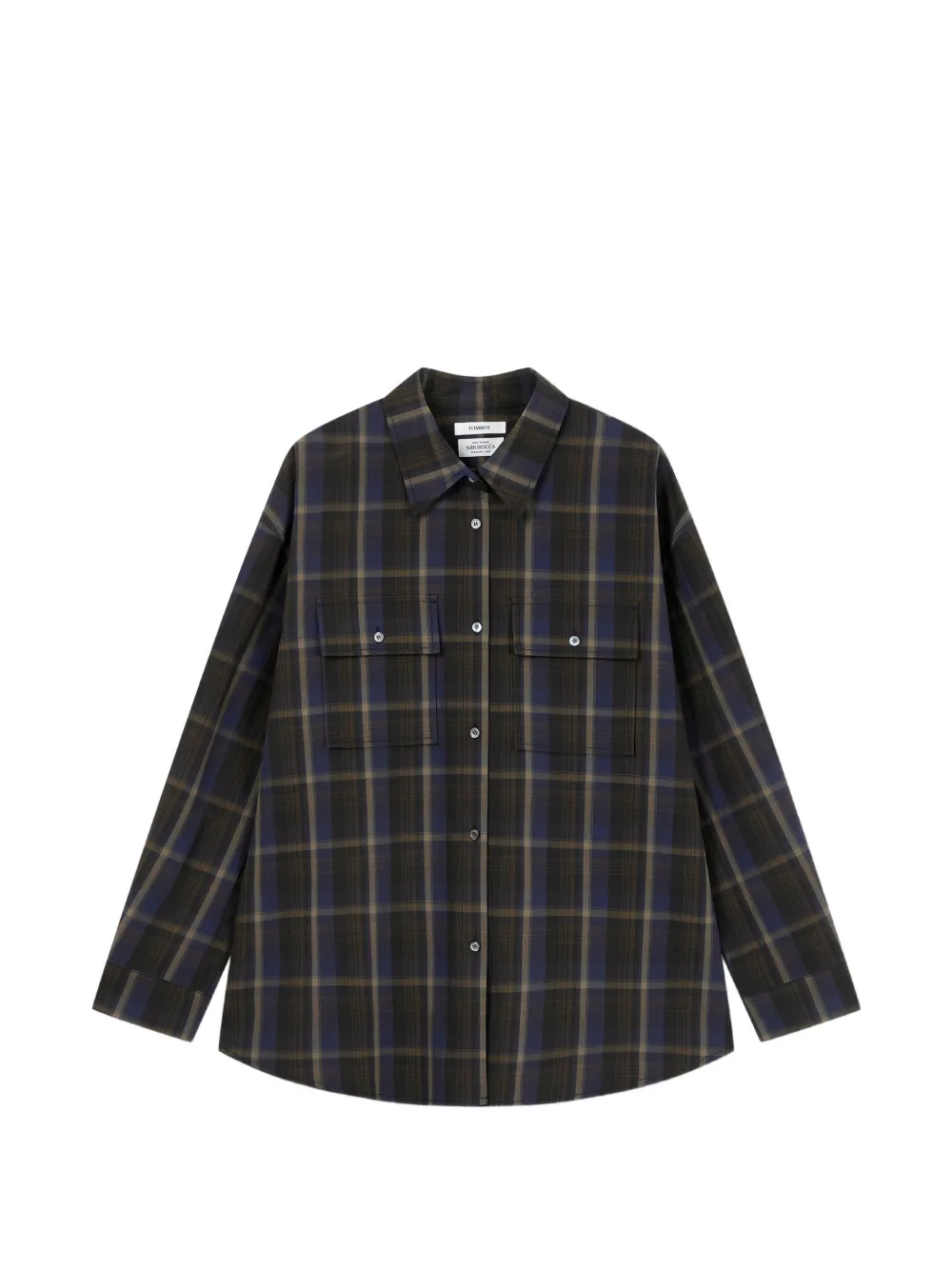 TOMBOY check-pattern flap-pocket shirt - Grün