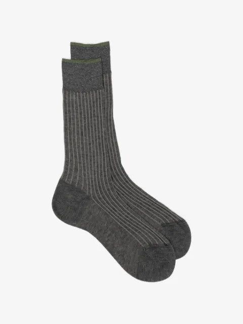 Zegna Par de meias caneladas