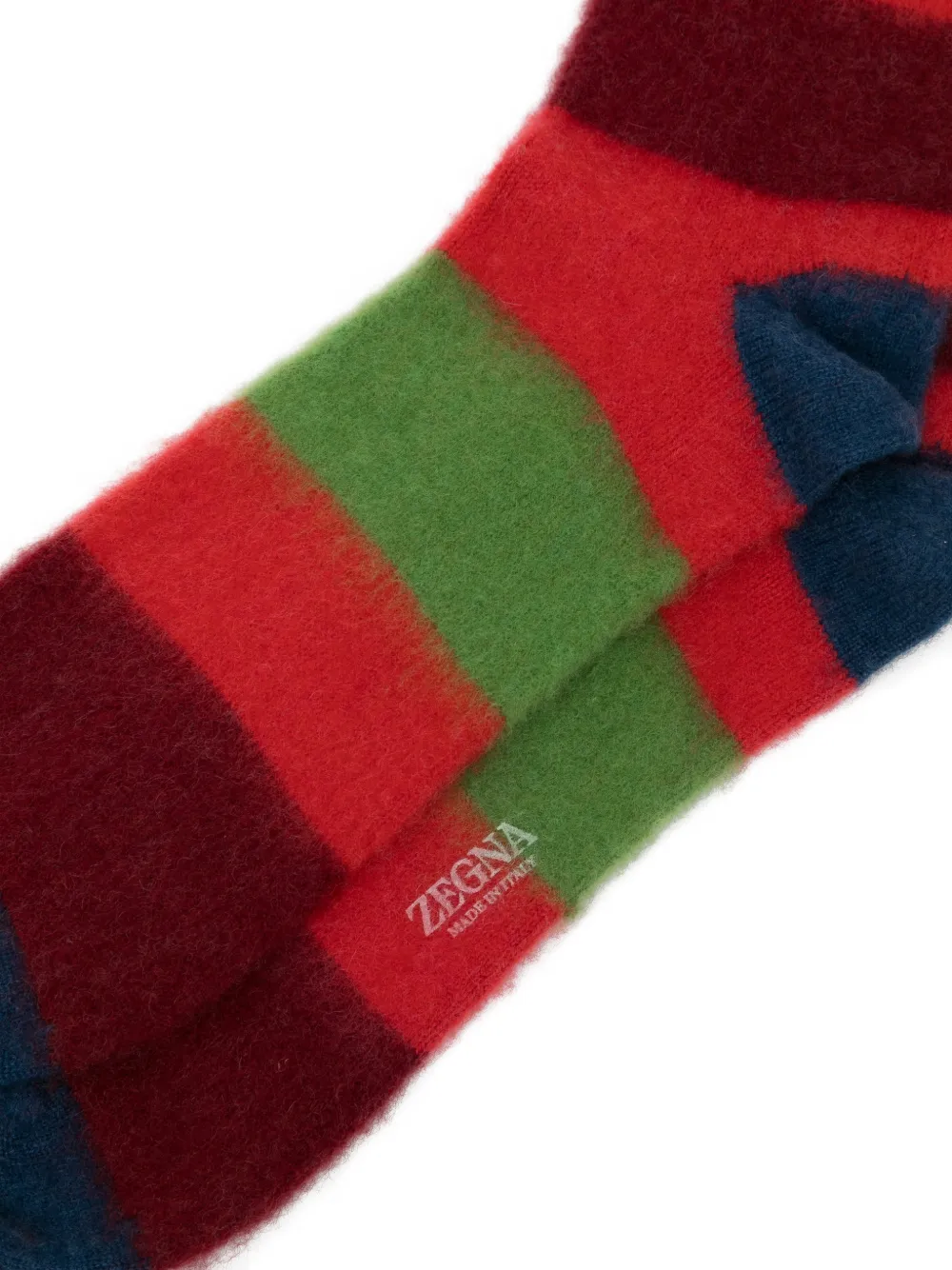 Zegna Halflange sokken met regenboogstreep Rood