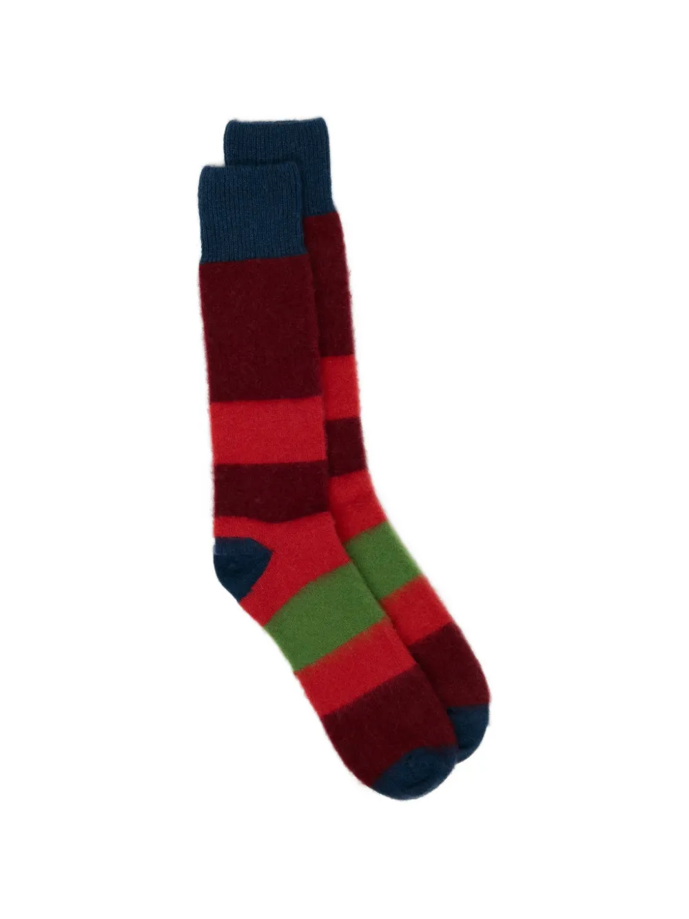 Zegna rainbow-striped mid-calf socks - Rosso