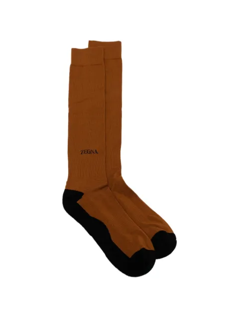 Zegna logo-print colour-block socks