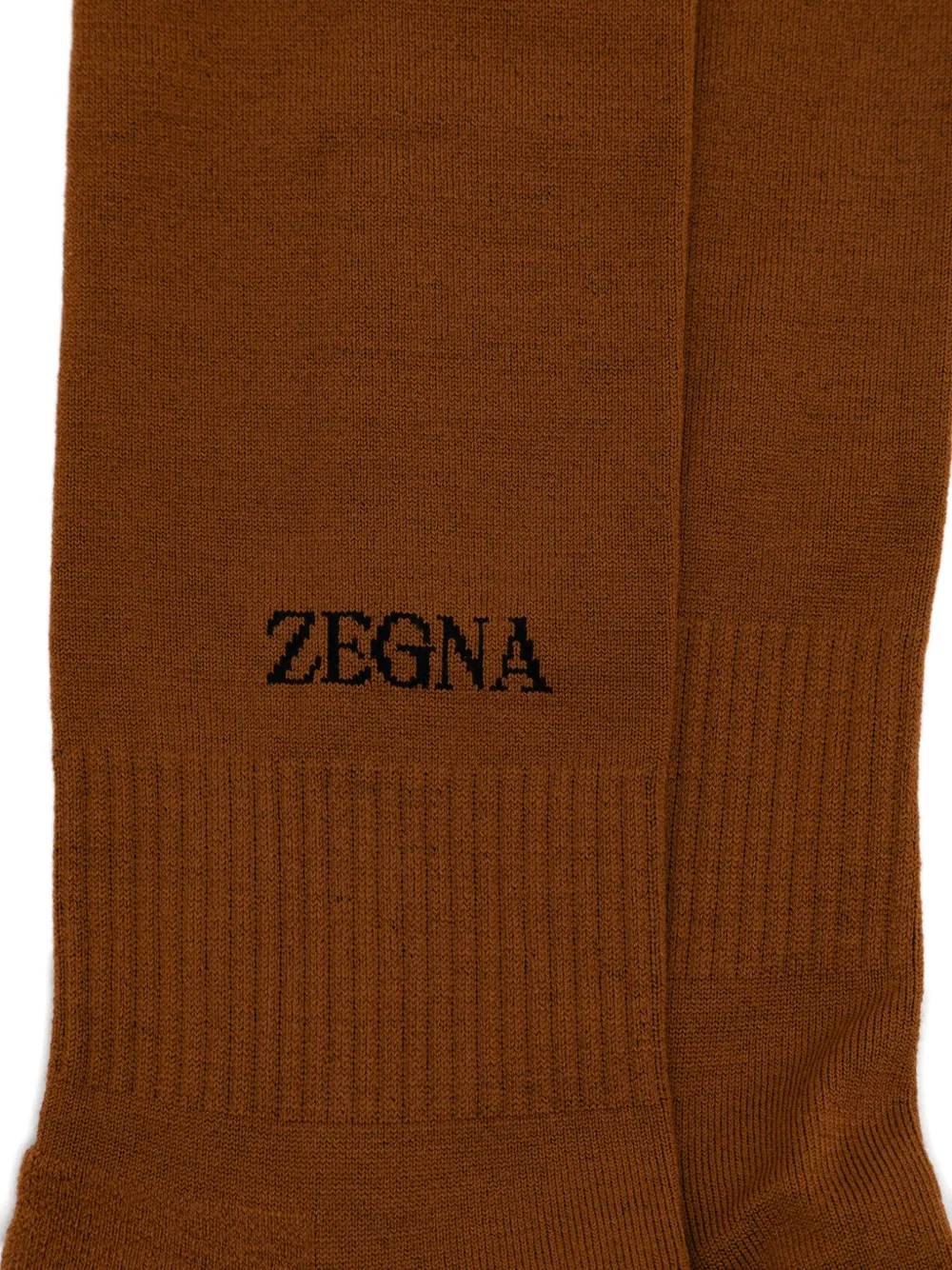 Zegna Sokken met colourblocking en logo-print Bruin