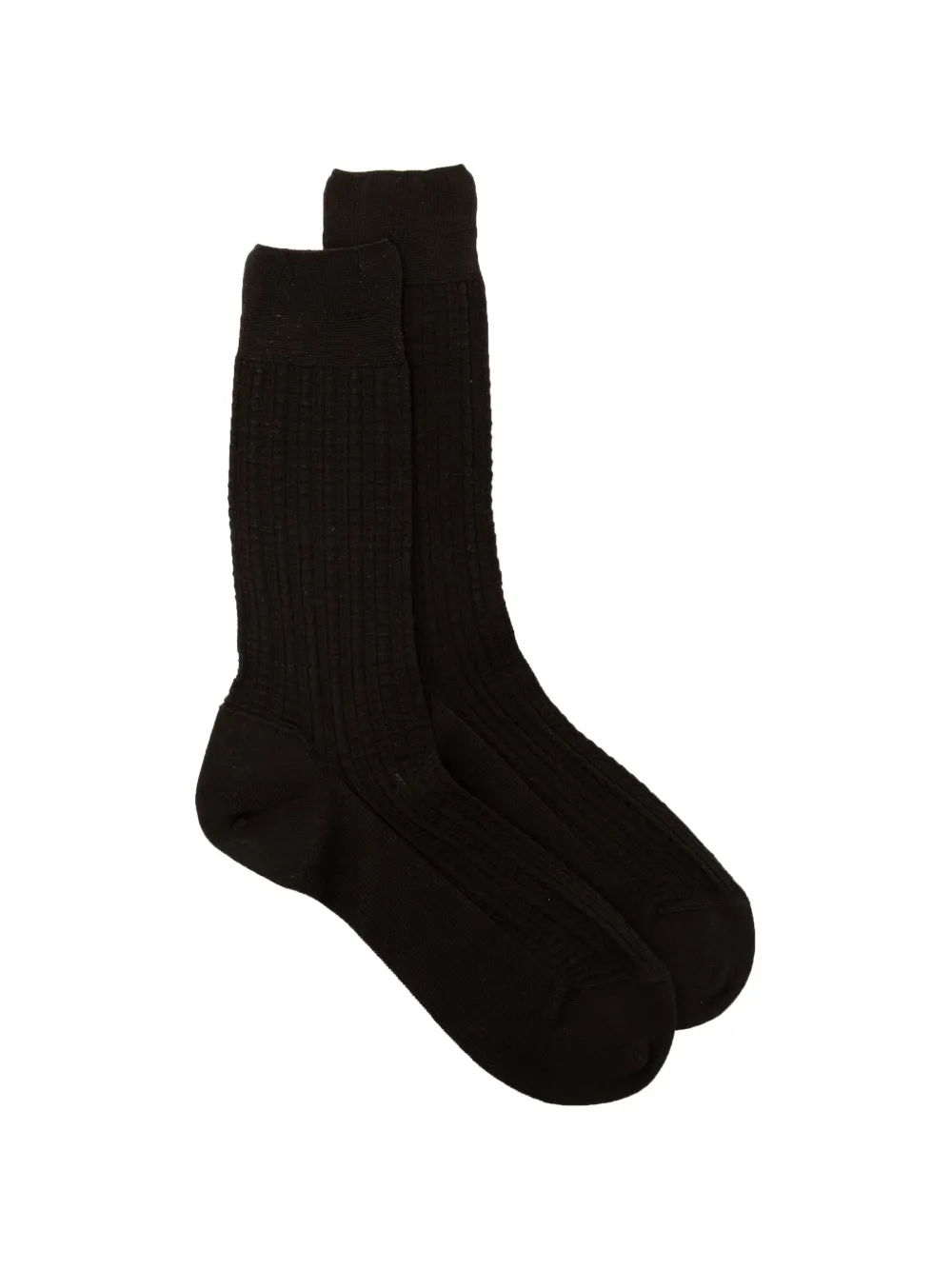 Zegna waffle-wave socks - Braun
