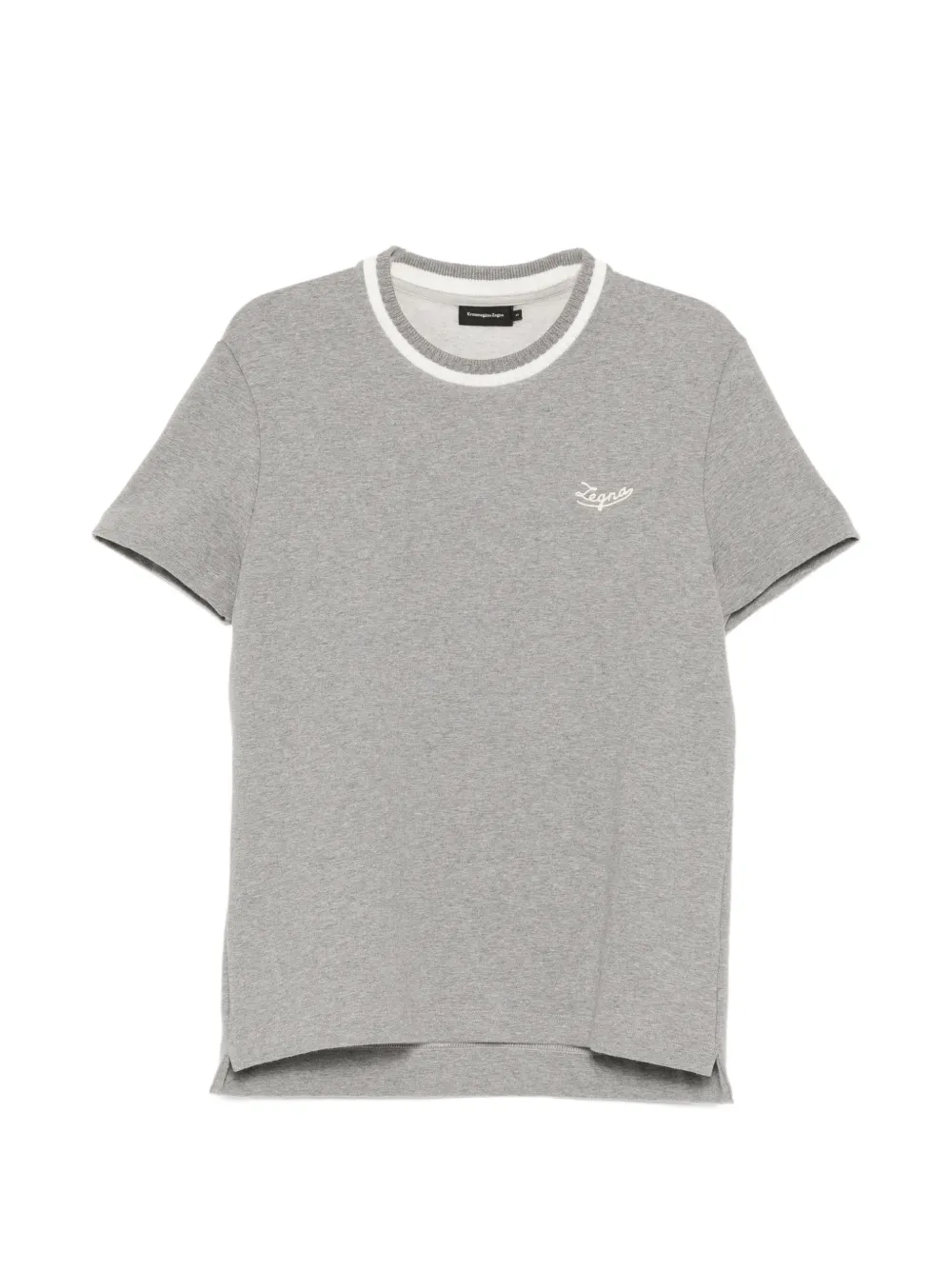 Zegna logo-embroidered T-shirt - Grau