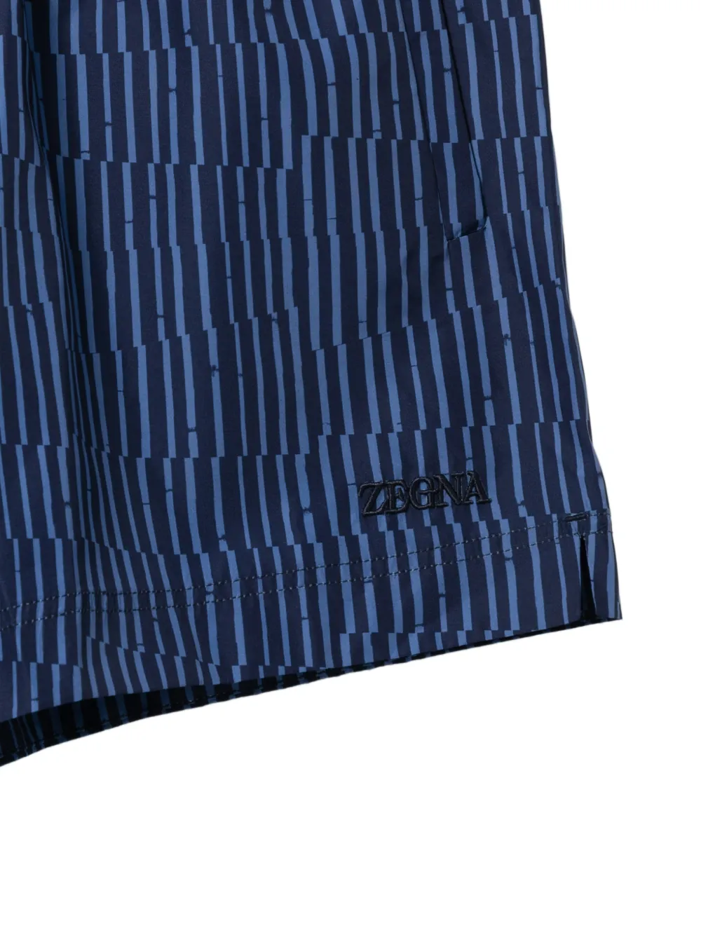 Zegna Gestreepte zwembroek Blauw