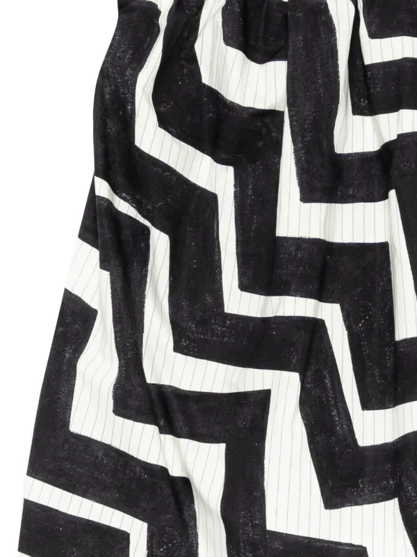 JNBY zigzag-print Drawstring Bandeau Top | Black | FARFETCH