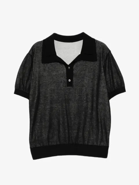 LESS contrast-trim short-sleeve polo top