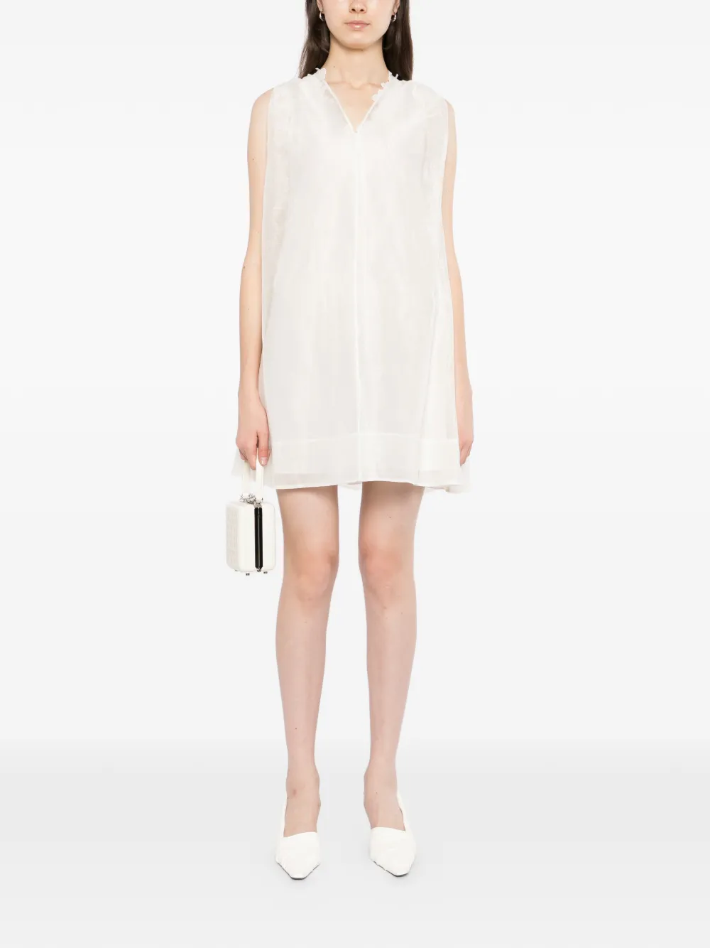 JNBY Gelaagde organza jurk Wit