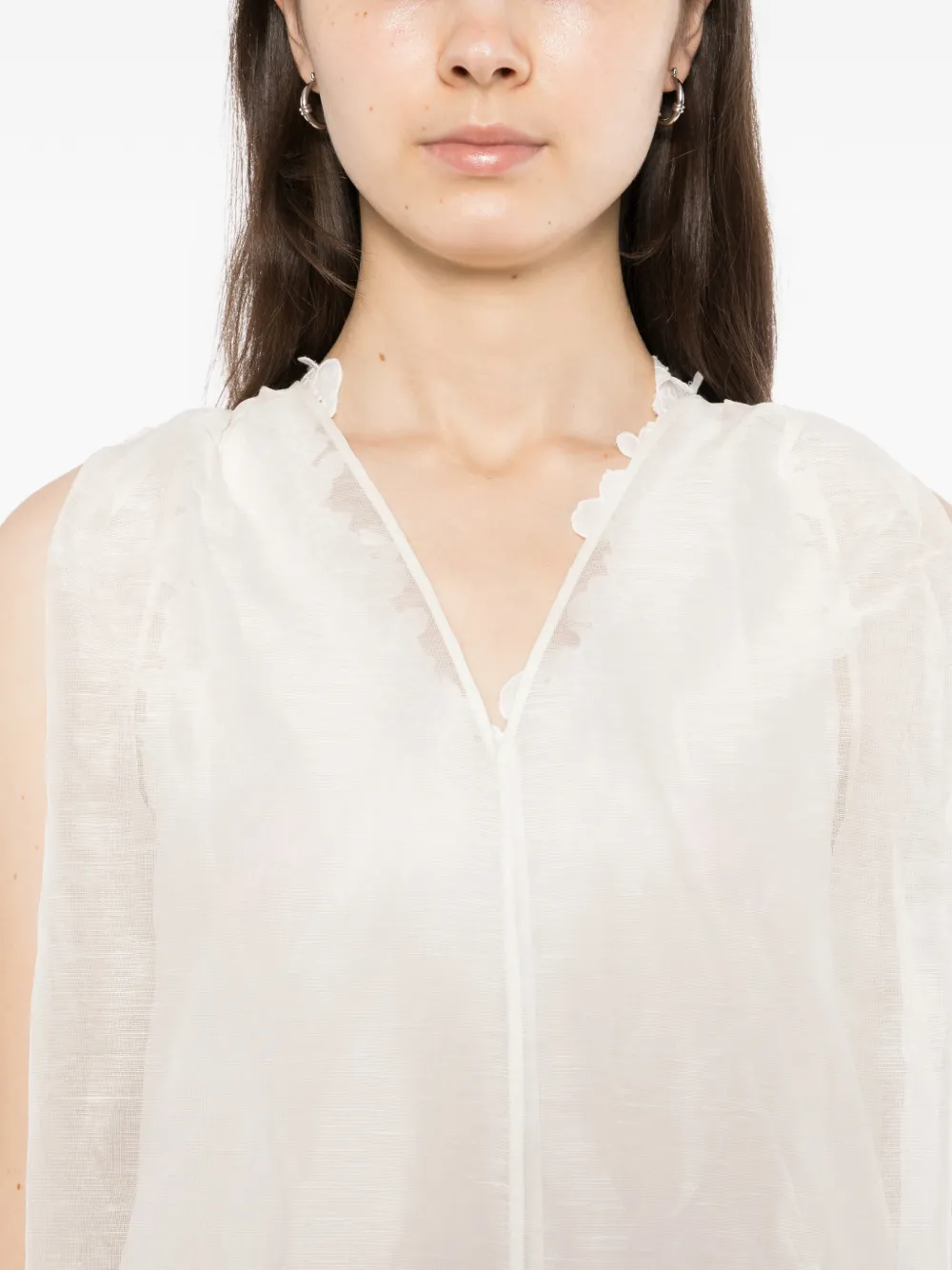 JNBY Gelaagde organza jurk Wit