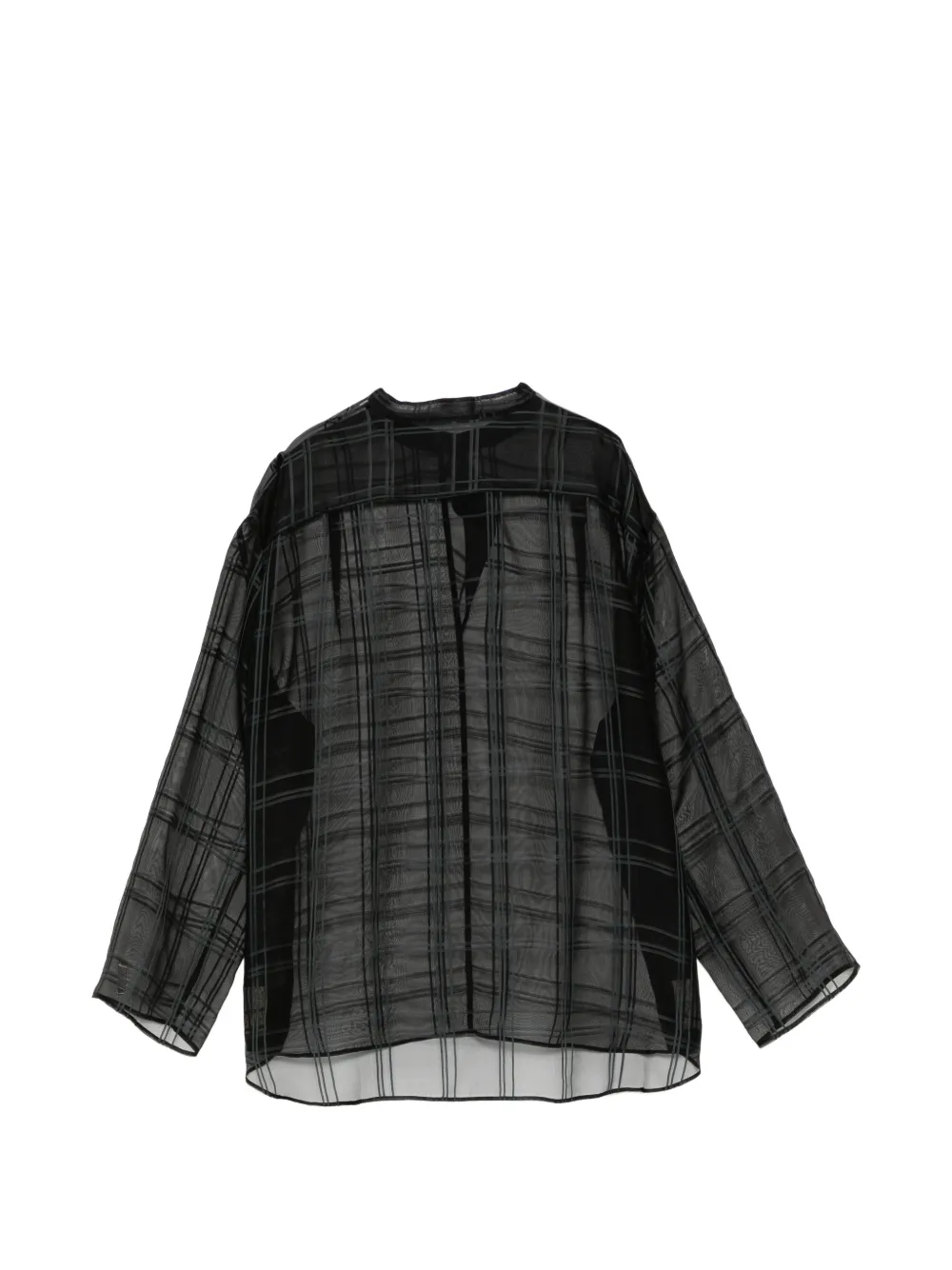  Less Blusa Translúcida A Cuadros - Negro 