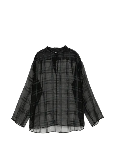 LESS blouse transparente à carreaux