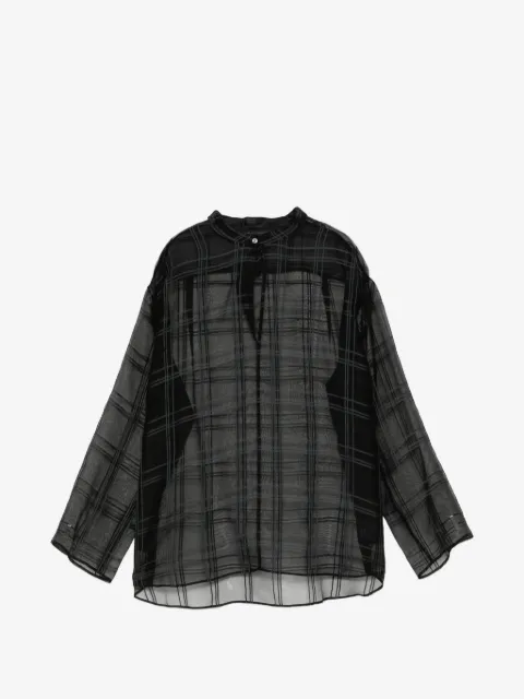 LESS check-pattern sheer blouse