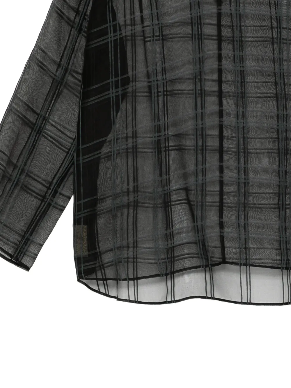  Less Blusa Translúcida A Cuadros - Negro 