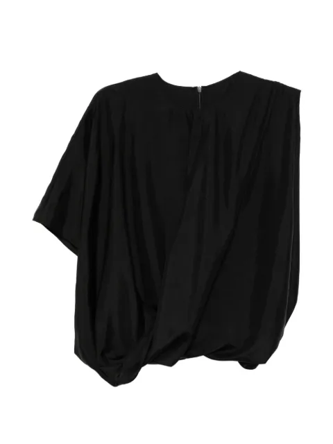 LESS asymmetric-sleeve gathered top